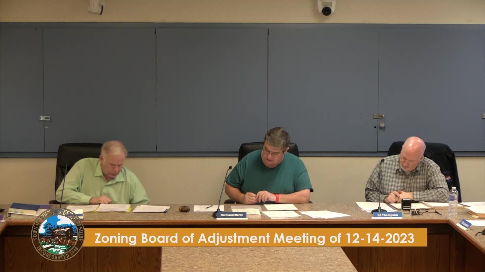 Thumbnail image for Zoning Board Meeting of 12-14-23